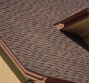 A close up view of newly placed roof shingles