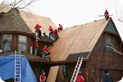 Cedar roof installation